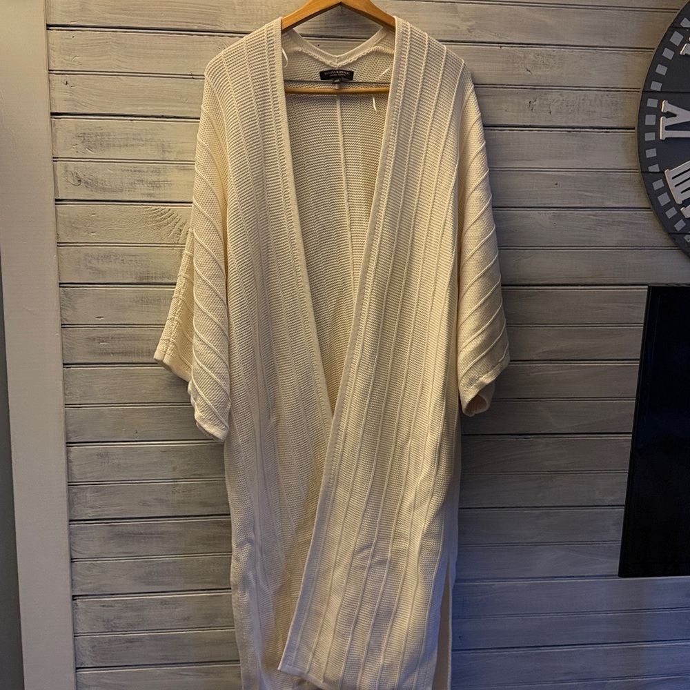 Banana Republic White Open-Front Cardigan